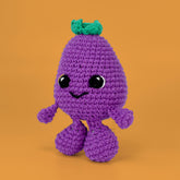 Knitty Critters - Fruit & Veg Heads I Aubergine Parmigiana | DIY Amigurumi Crochet Kit